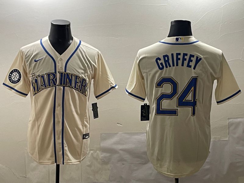 Men Seattle Mariners #24 Griffey Cream Game 2025 Nike MLB Jersey style 2